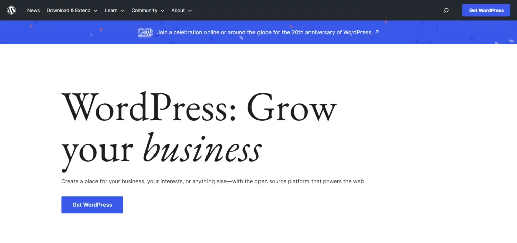 Blog Tool Publishing Platform and CMS – WordPress org WordPress dot com homepage