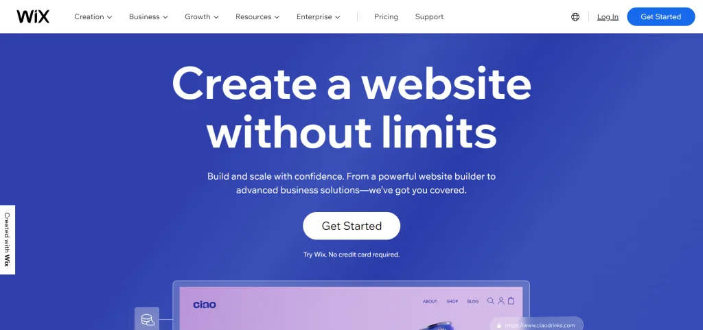 Website Builder Create a Free Website Today Wix com Wix dot com home page