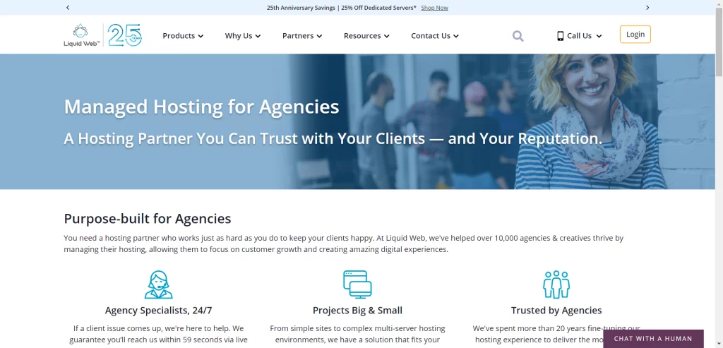 Liquid Web agency hosting page