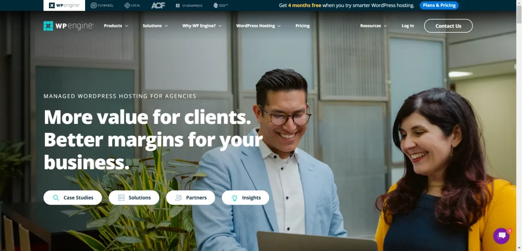 WP Engine agency hosting page