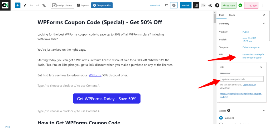 Changing single post URL in WordPress