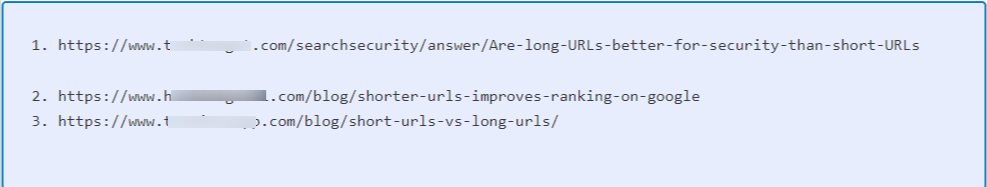 Example of long vs shorter URL pattern