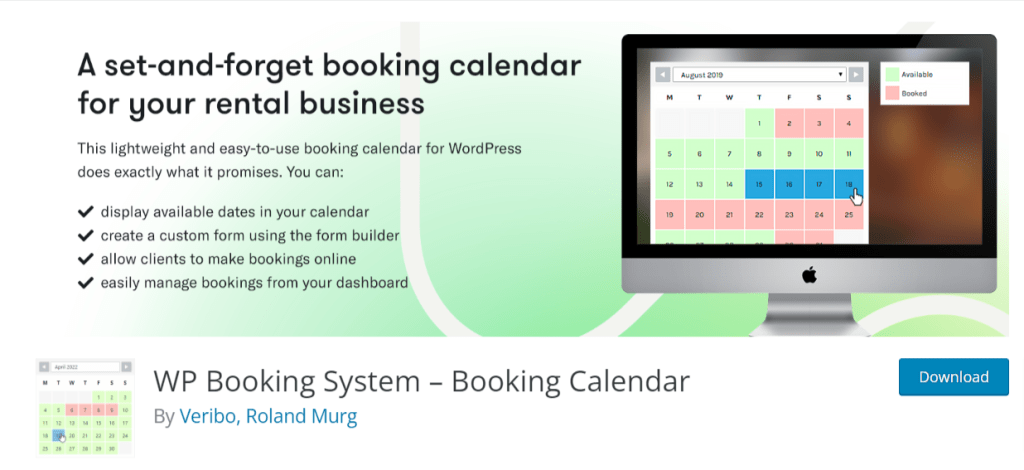WP Booking System plugin