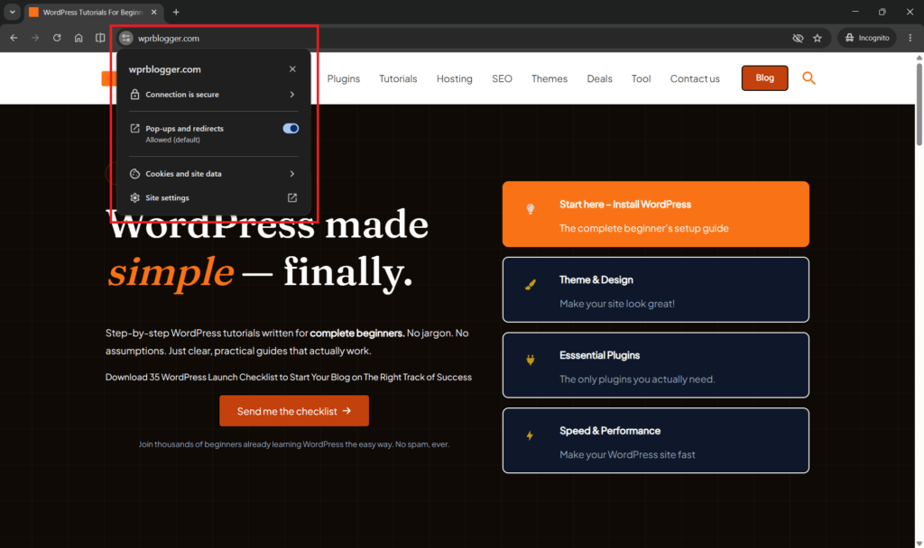 chrome https site secure ssl popups and redirects Google Chrome browser ssl secure padlock popups and redirects allowed for the website.
