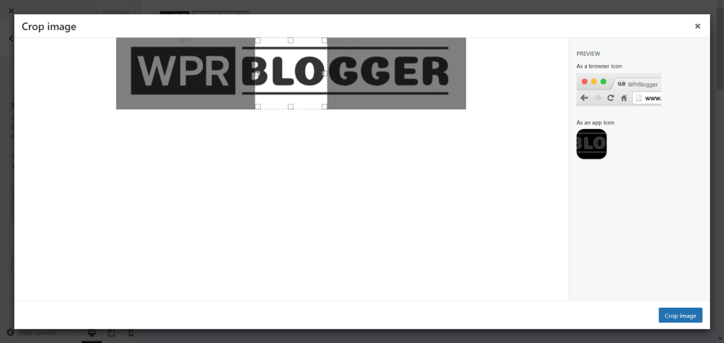 WordPress image crop settings