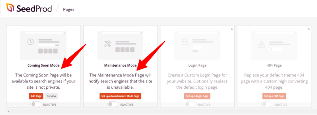 SeedProd pages