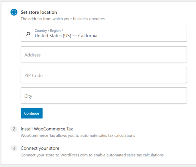 WooCommerce tax collection - three steps