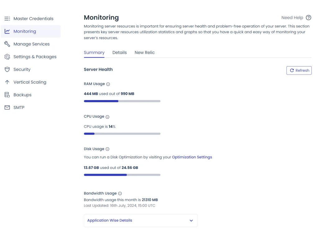 Cloudways Next Gen Cloud Hosting Platform Server monitor Cloudways Cloud Hosting Platform - Server monitoring tool - data