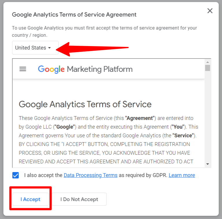 Analytics Terms and Condition Analytics - Terms and Condition popup consent panel