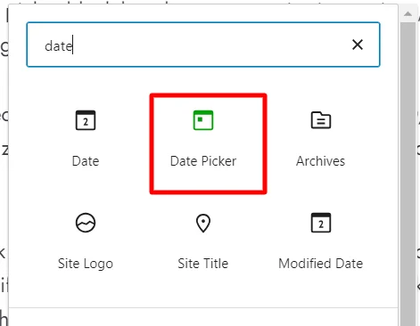 JetPack Date Picker Block