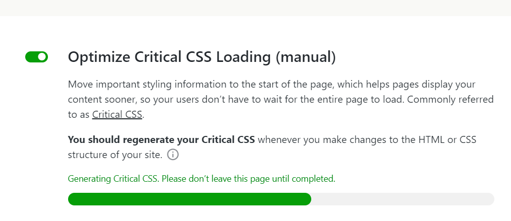 JetPack Boost auto generates critical CSS files