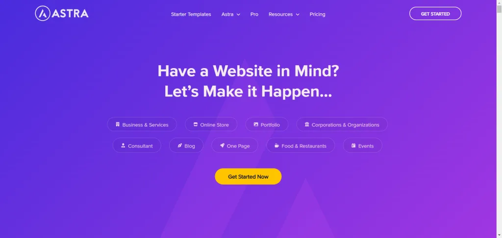 Astra theme landing page new Astra theme landing page new
