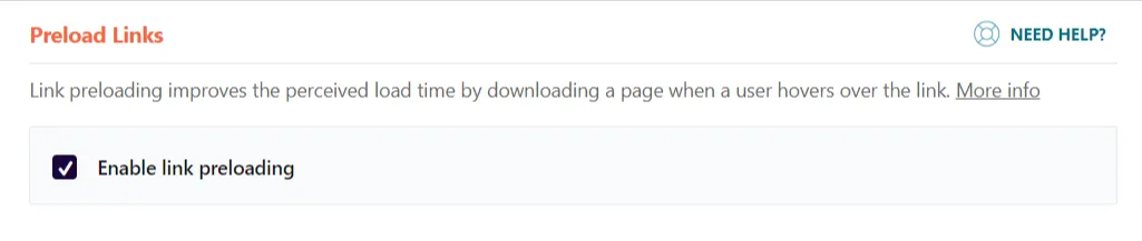 WP Rocket - Preloading links