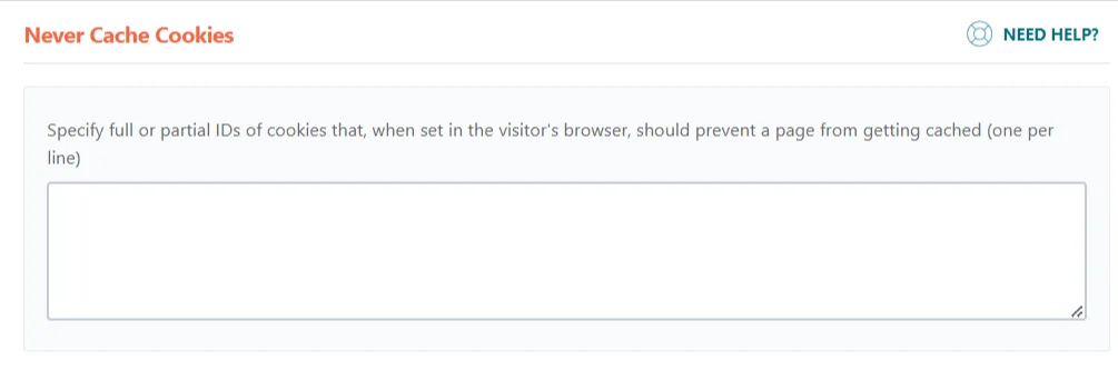 WP Rocket - Never Cache Cookies