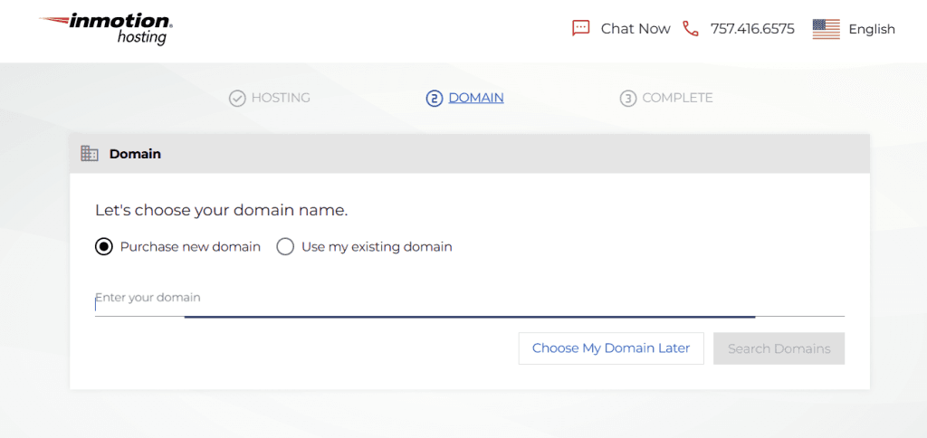 Inmotion Hosting free domain name offer