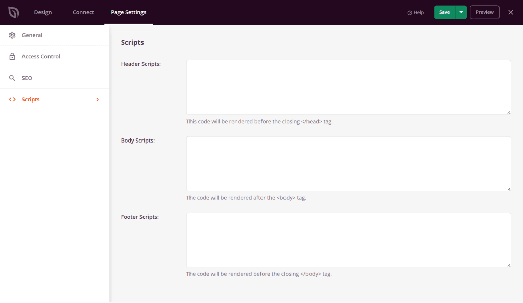 SeedProd adding script option