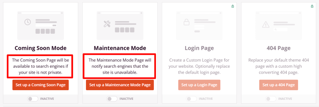 SeedProd coming soon and maintenance mode options