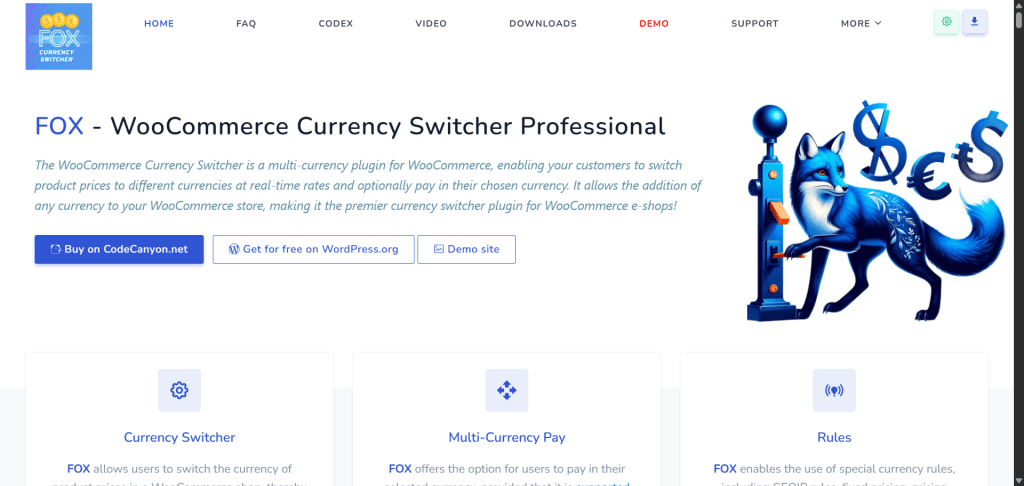 FOX – Currency Switcher Professional for WooCommerce homepage