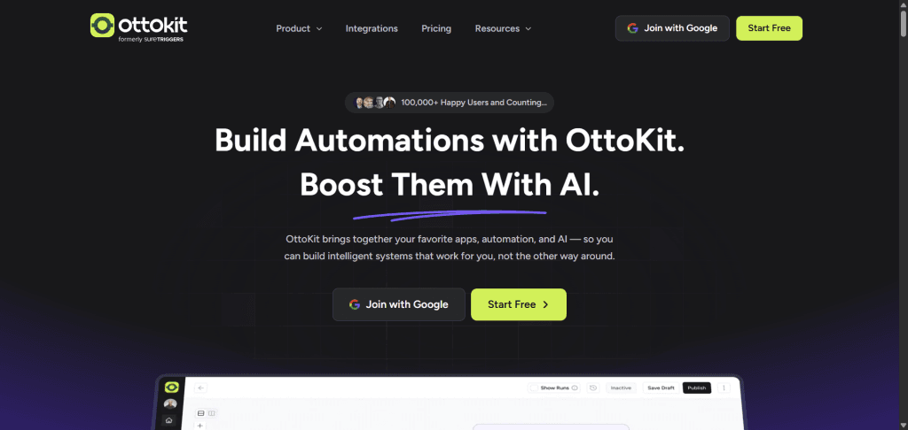 SureTriggers (Ottok) website homepage