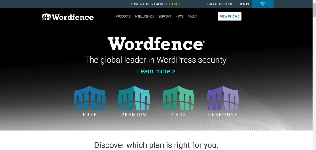 Wordfence security homepage Wordfence security - homepage