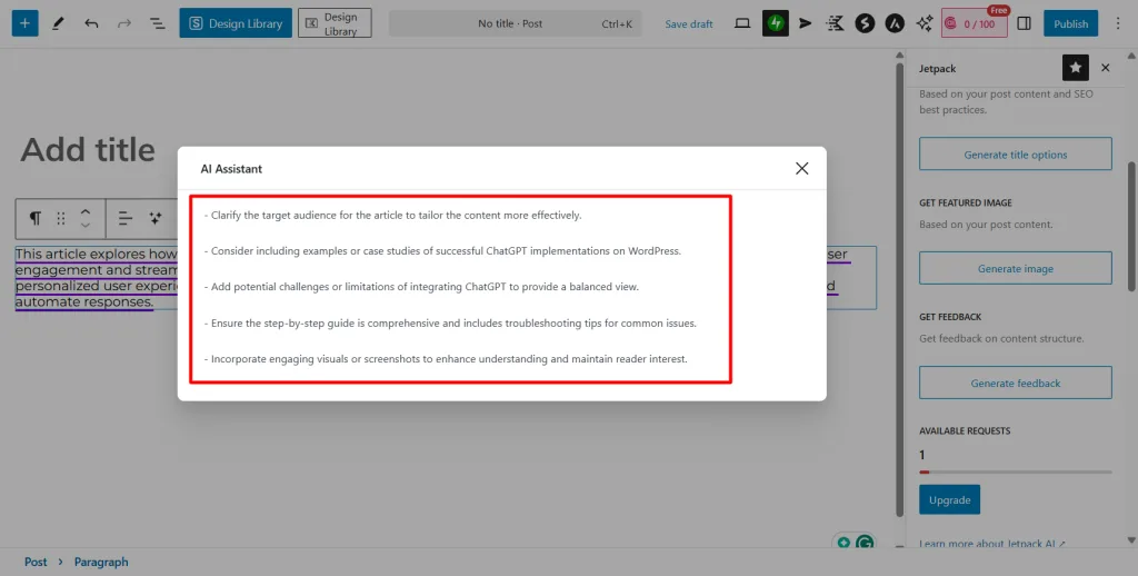 JetPack AI Feedback feature