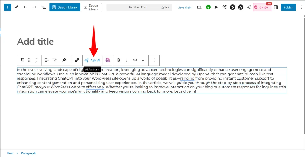 Spectra Pro icon on Gutenberg tooltip