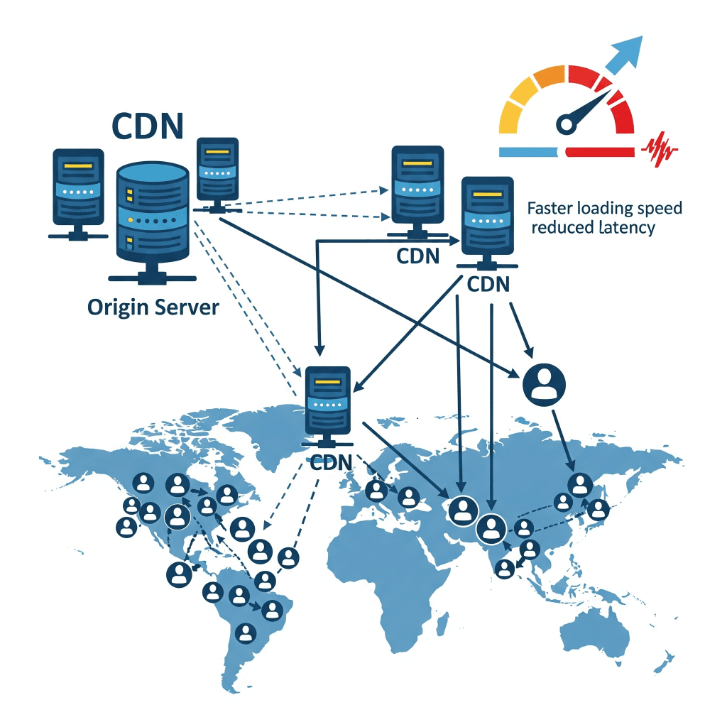 diagram showing how CDN works for user