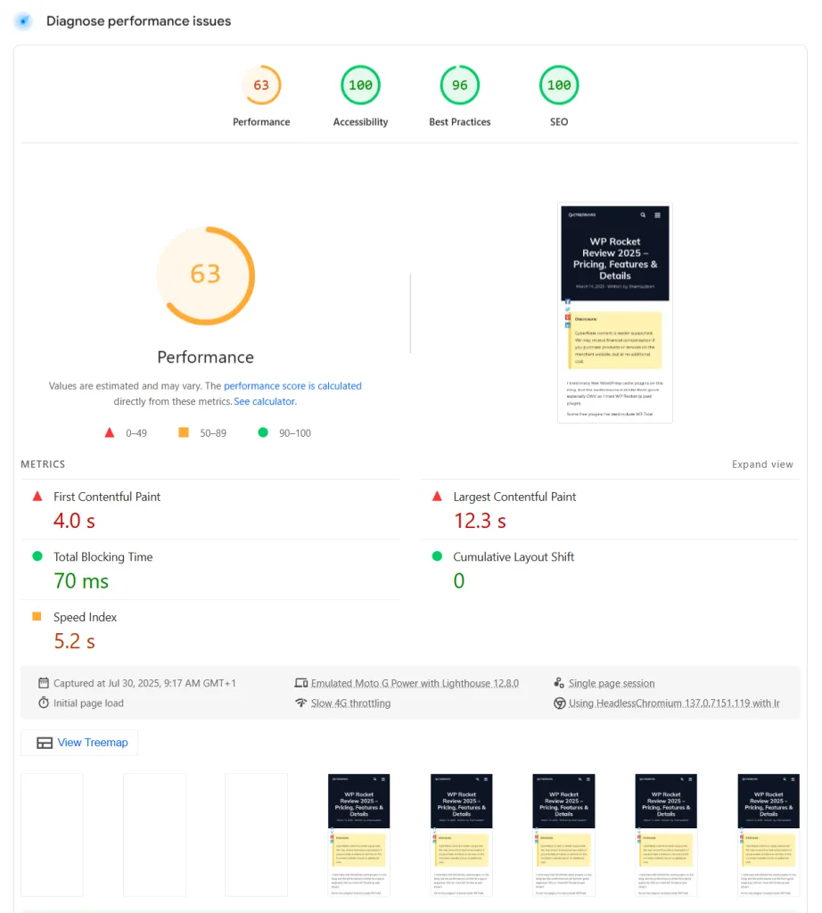 PageSpeed Insights report without WP Rocket enabled PageSpeed-Insights report without WP Rocket enabled