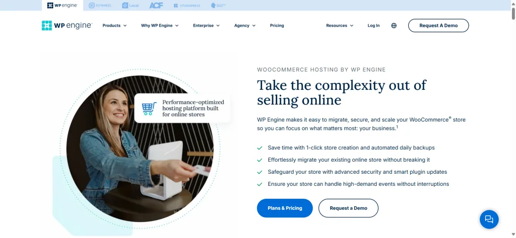 WP Engine WooCommerce landing page