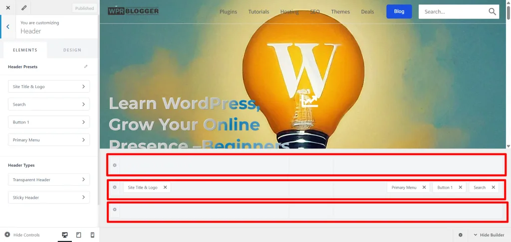 Astra header builder Astra header builder