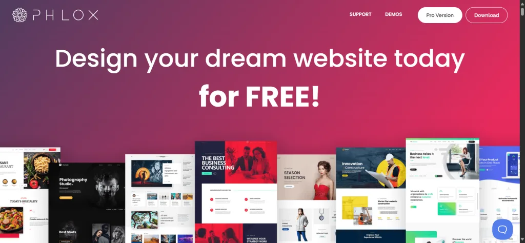 Phlox Pro theme landing page Phlox Pro theme - landing page