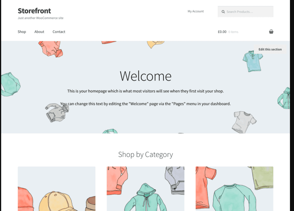 WooCommerce StoreFront theme demo