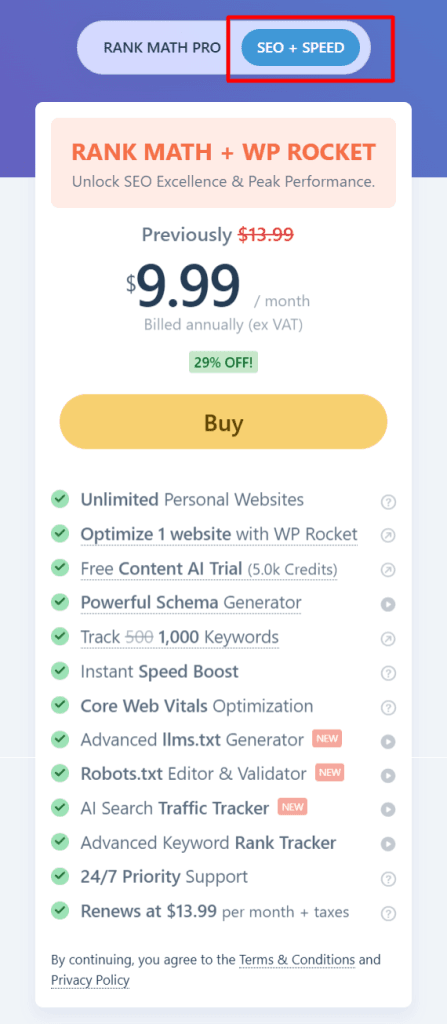 RankMath Pro + WP Rocket bundle package offer