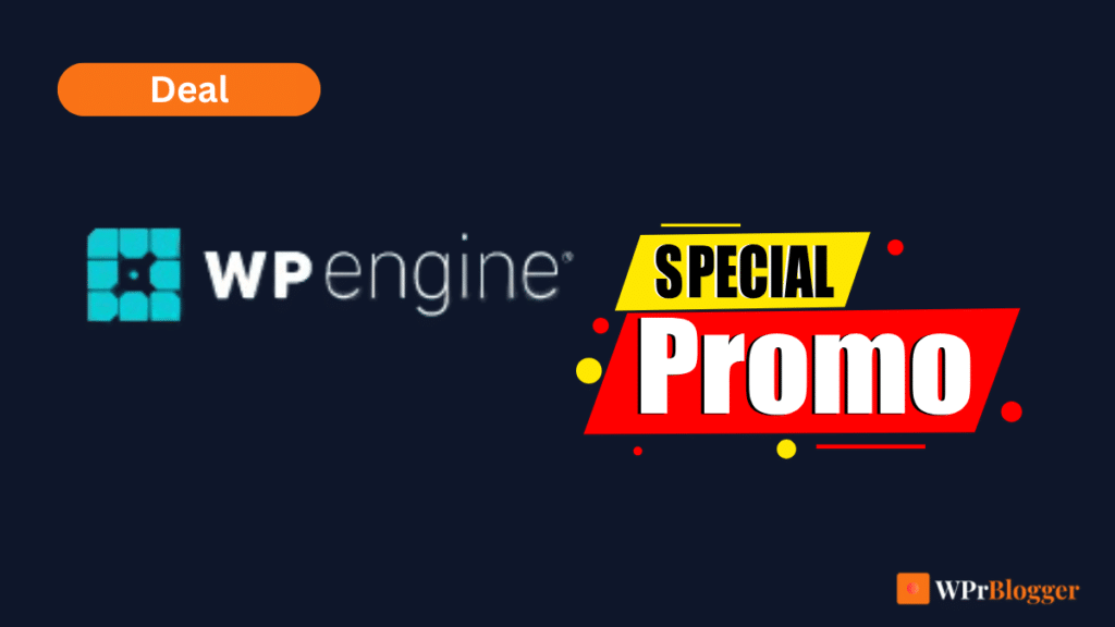 WP Engine Special Promo featured image banner with Deal badge by WPrBlogger.